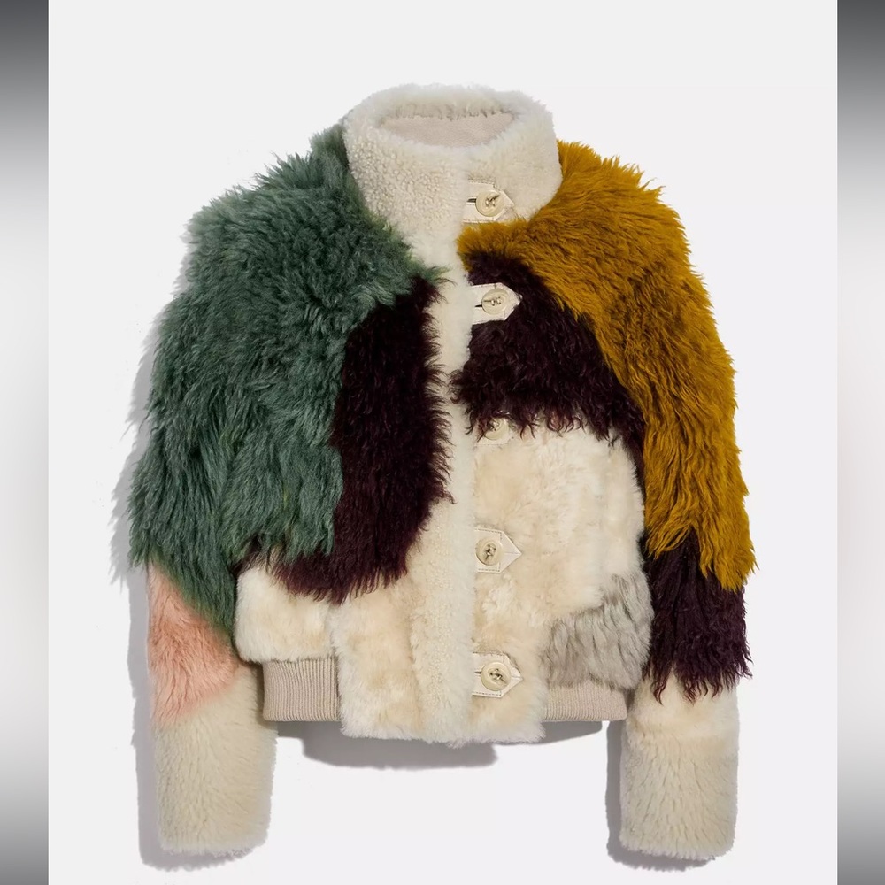 NWT Coach Pieced Shearling Blouson